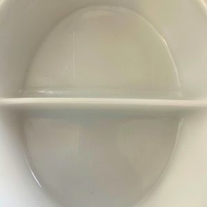 Vintage Glasbake white divide dish